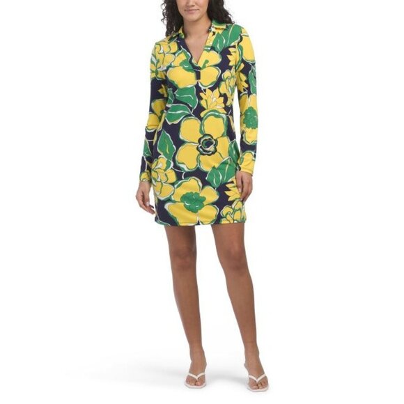 Trina Turk Kamryn Bold Floral Polo Mini Dress Size Large New with Tag